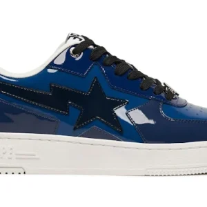 A Bathing Ape Bape Sta Icon Low Navy Blue Patent