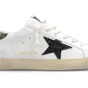 Golden Goose Super-Star White Black Croc Glitter (Women's)