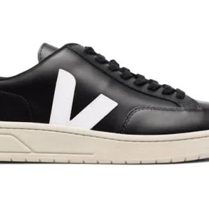 Veja V-12 Leather Black White
