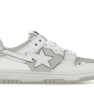 A Bathing Ape Bape SK 8 Sta White Silver Grey