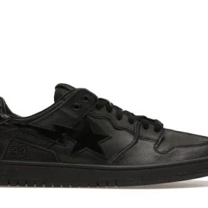 A Bathing Ape Bape SK 8 Sta Triple Black Patent Leather Sta Logo