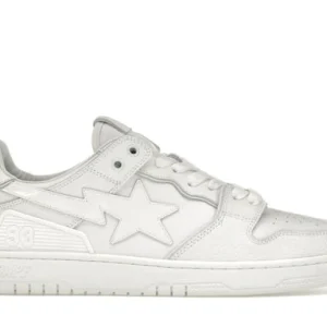 A Bathing Ape Bape SK 8 Sta Triple White Patent Leather Sta Logo