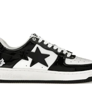 A Bathing Ape Bape Sta Patent Leather Black White