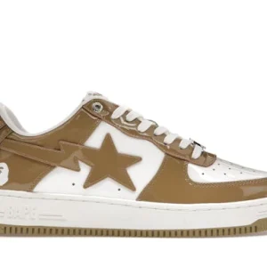 A Bathing Ape Bape Sta Patent Leather White Khaki (2023)