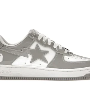 A Bathing Ape Bape Sta Patent Leather White Grey (2023)