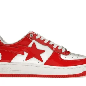 A Bathing Ape Bape Sta Patent Leather White Red (2023)